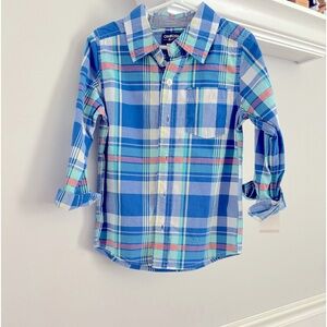 New! Carters boys button down plaid dress shirt- size 6
